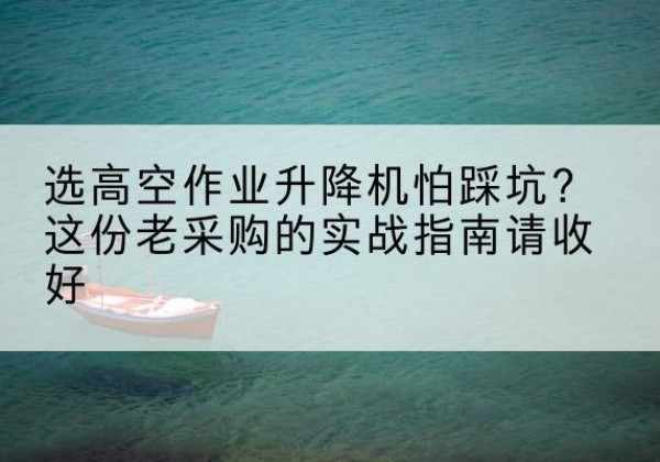 灵宝高空作业升降机厂家推荐-选高空作业升降机怕踩坑？这份老采购的实战指南请收好