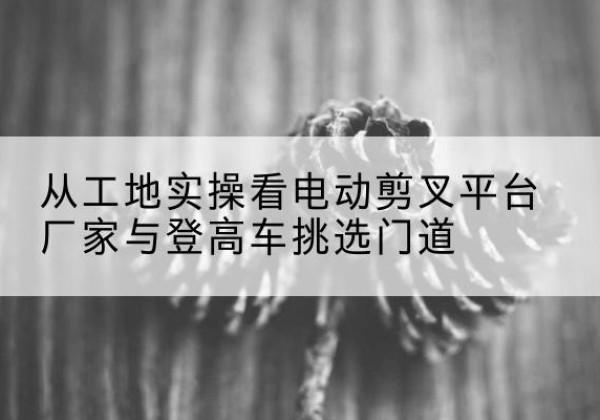 灵宝电动剪叉升降平台厂家-从工地实操看电动剪叉平台厂家与登高车挑选门道